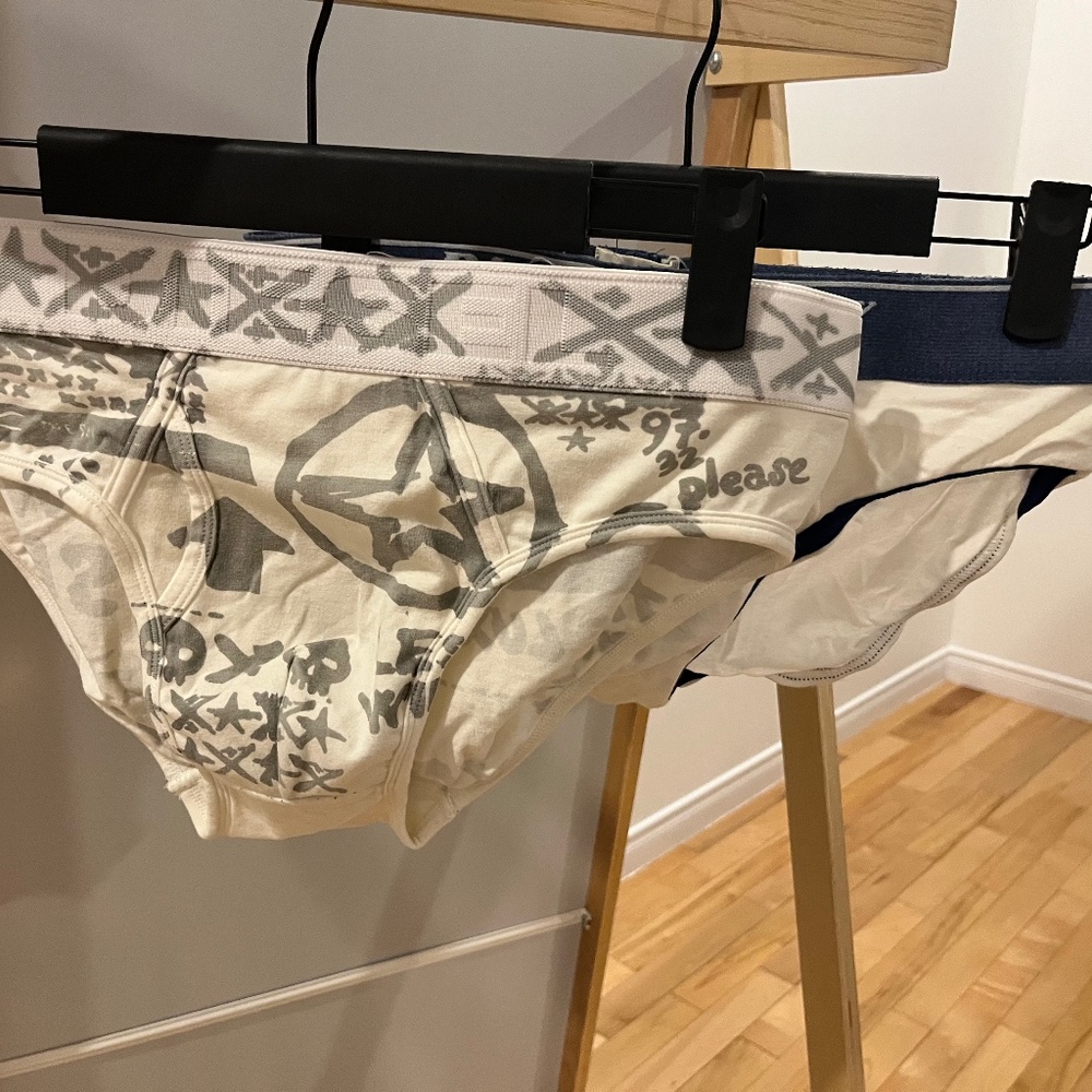 Diesel 2 pack white briefs